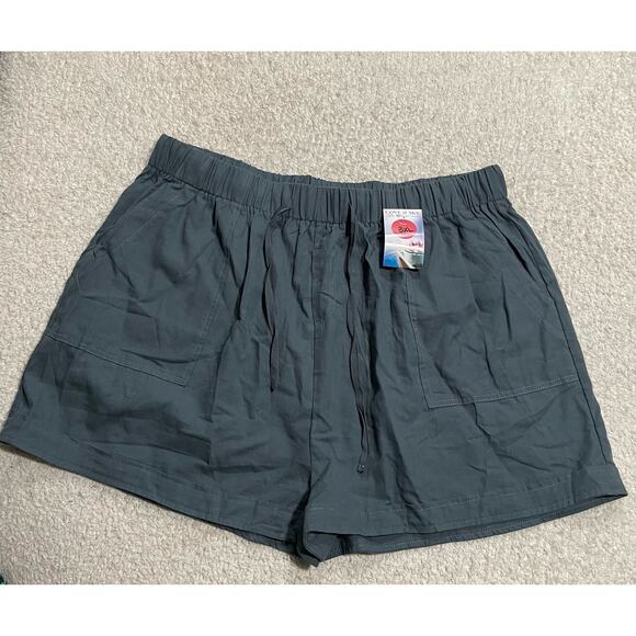 NWT Doublju Women's Size 3XL Drawstring Side Pockets Casual Shorts Deep Blue - Picture 1 of 9